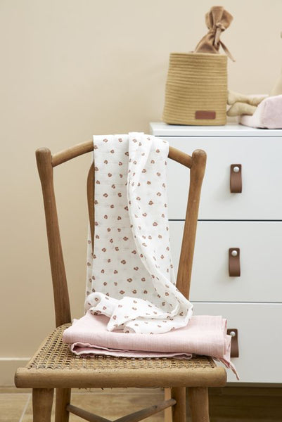 Lot de 2 langes lĂ©opard rose 120x120cm