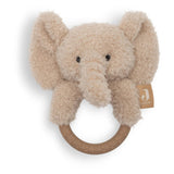 Anneau de dentition Éléphant Suki Jollies Jollein avec silicone souple et petite clochette, facile à saisir pour accompagner bébé pendant les poussées dentaires.