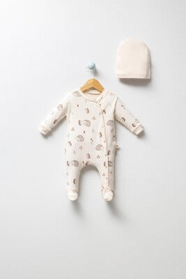 Lot Pyjama et Bonnet Bébé 100% Coton hérisson (0- 3 et 3-6 mois)