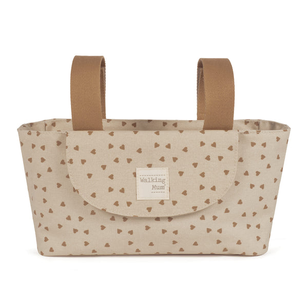 Organizer de poussette bébé Poppy Cannelle – Motifs cœurs walking mum