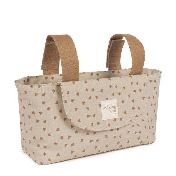 Organizer de poussette bébé Poppy Cannelle – Motifs cœurs walking mum