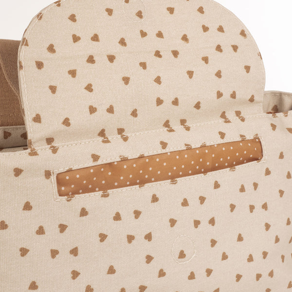 Organizer de poussette bébé Poppy Cannelle – Motifs cœurs walking mum