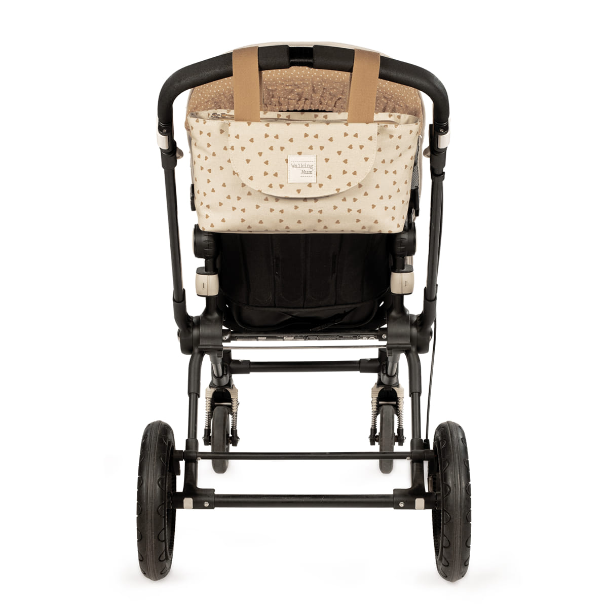Organizer de poussette bébé Poppy Cannelle – Motifs cœurs walking mum