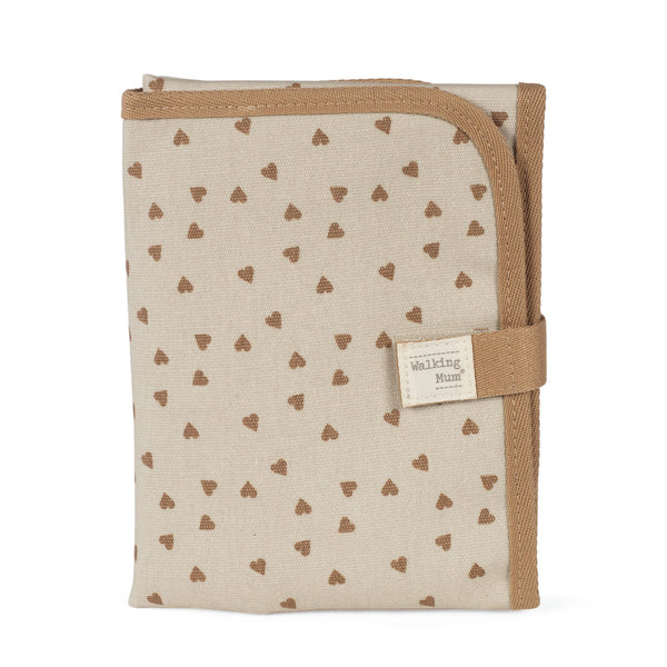 Tapis à langer bébé Poppy Cannelle – Motifs cœurs walking mum