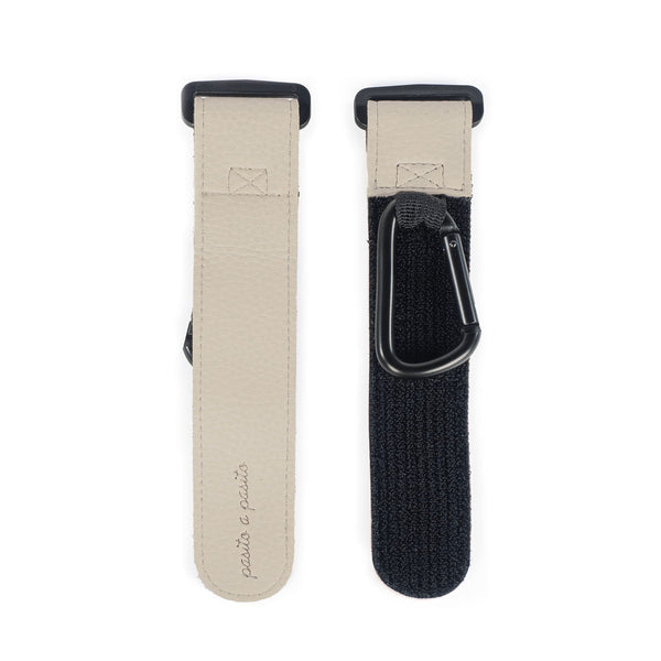 Lot de 2 crochets pour poussette Icon Crème – Similicuir élégant et résistant