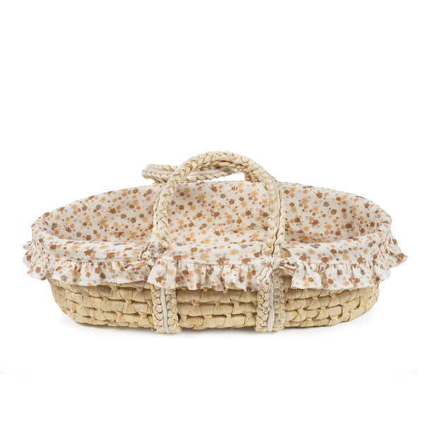 Panier Moïse Somerset – Couffin en osier fleuri pour poupées 30-42 cm