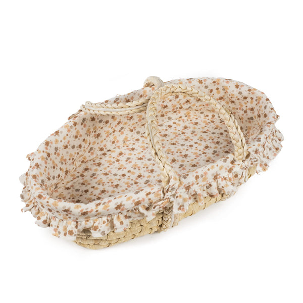 Panier Moïse Somerset – Couffin en osier fleuri pour poupées 30-42 cm