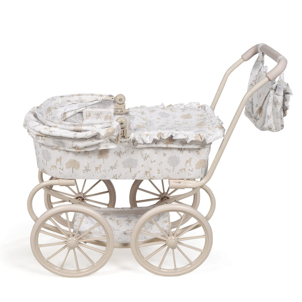 Landau Grandes Roues Nara  – Poussette classique pour poupées avec sac assorti