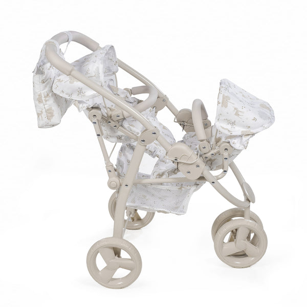Landau jumeau Nara  – Poussette double pour poupées avec sac assorti