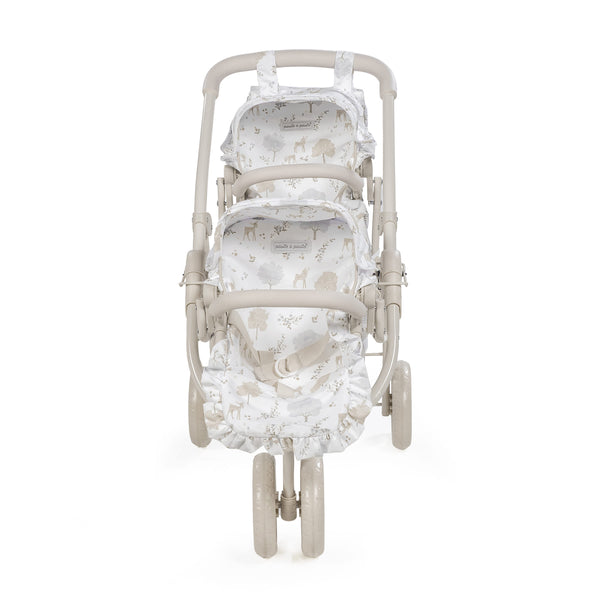 Landau jumeau Nara  – Poussette double pour poupées avec sac assorti