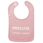 Bavoir “Pipelette comme maman” rose thé