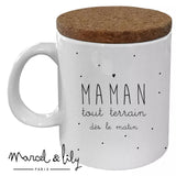 Mug Maman Tout Terrain – Céramique et couvercle en liège français