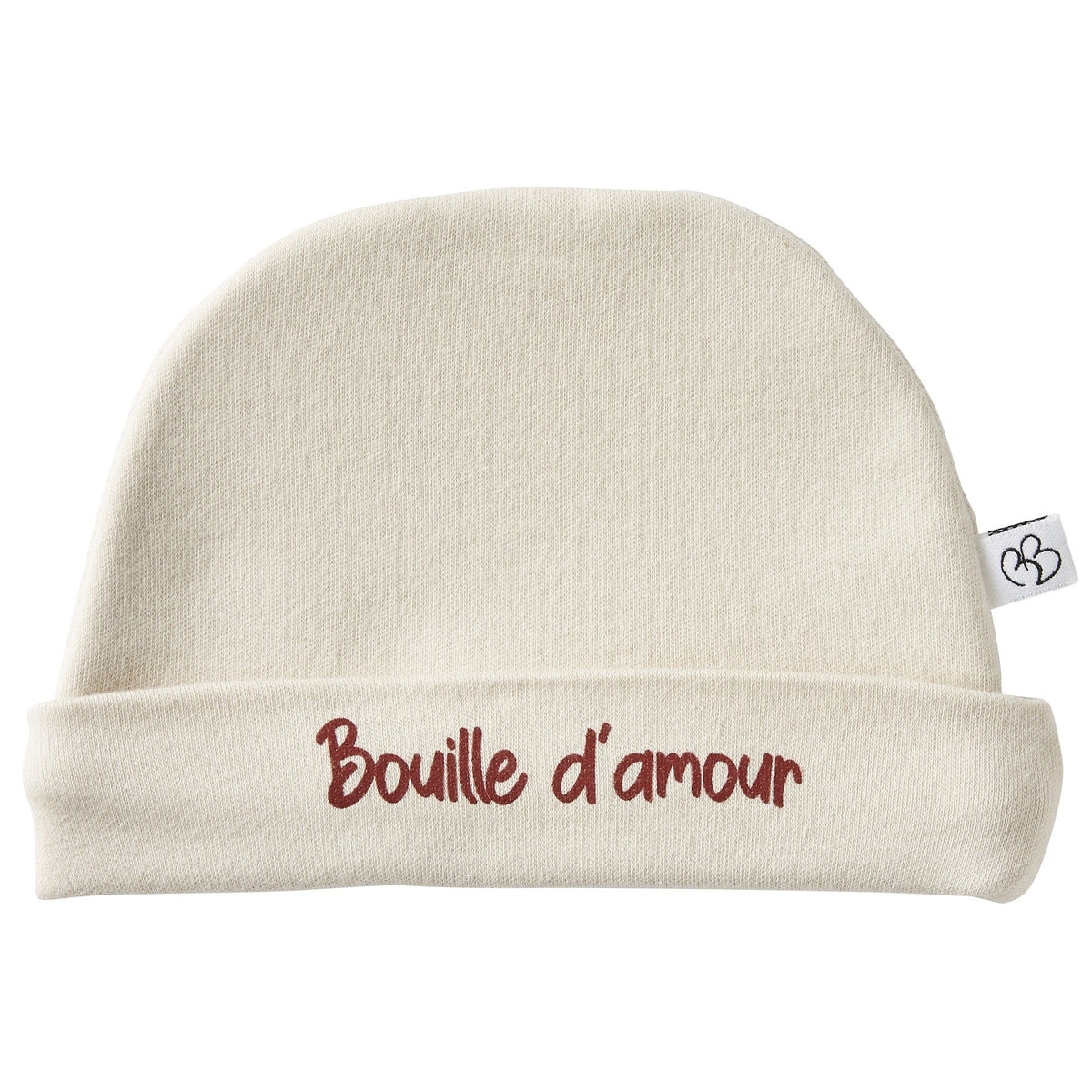 Bonnet Naissance “Bouille d'amour" Sable BB & CO