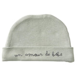 Bonnet Naissance “Un amour de bébé” Vert BB & CO