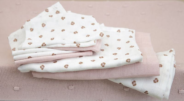 Lot de 3 langes lĂ©opard rose 70x70cm