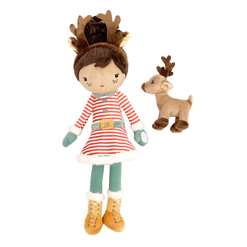 Poupée de Noël Evi avec Renne – 35 cm