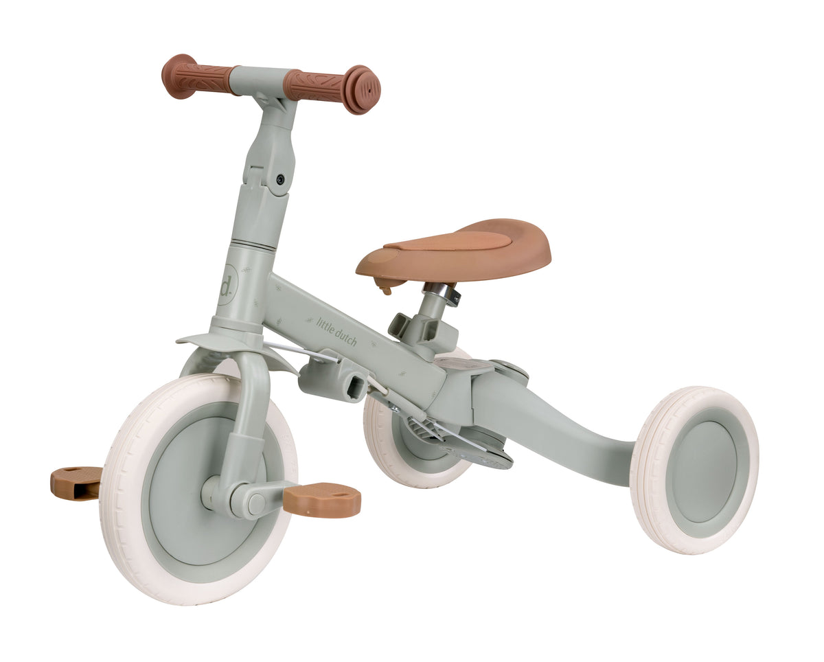 Découvrez le tricycle évolutif 4 en 1 Pure Sage 🌿 : poussette, tricycle, draisienne et vélo. Idéal de 1 à 5 ans pour développer équilibre et motricité en toute sécurité.