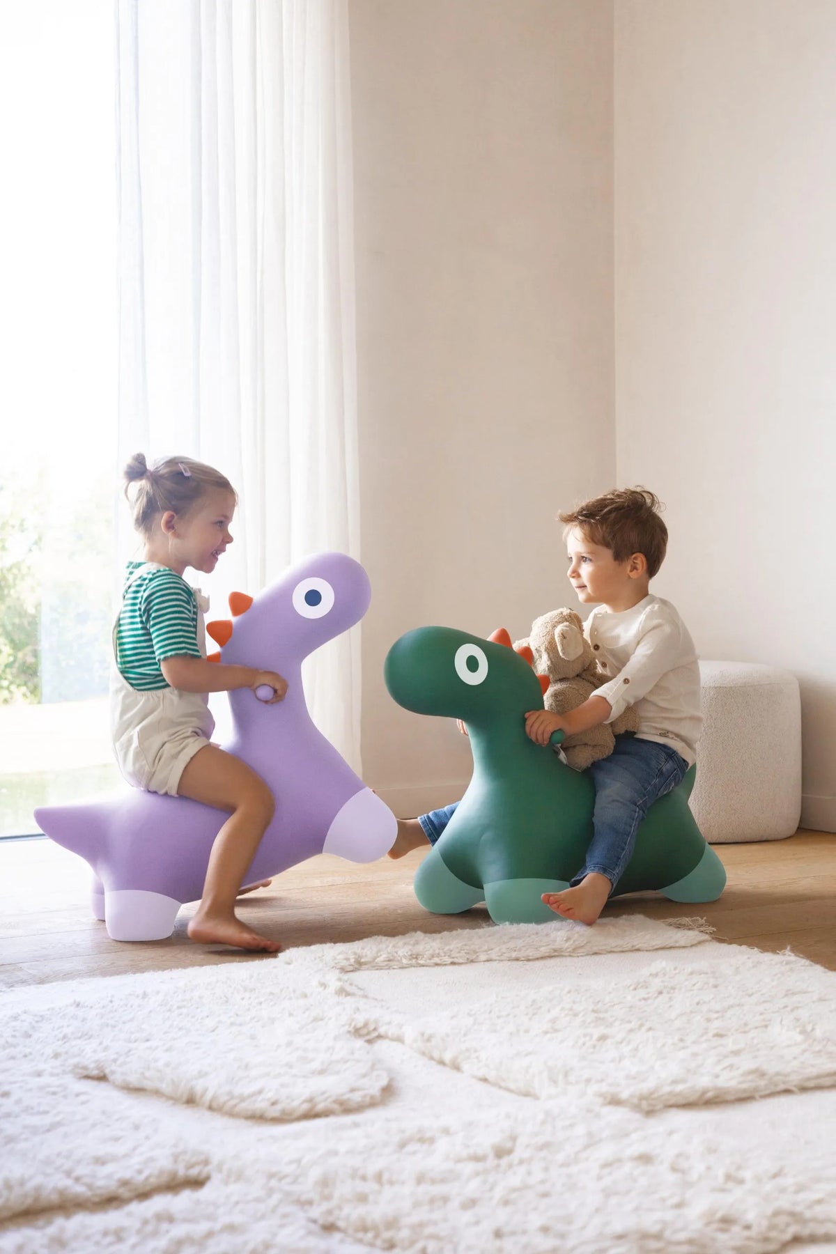 Hoppi rebondissant Dinosaure Lavande