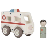 Ambulance en bois FSC – Jouet d’éveil et jeu de rôle LITTLE DUTCH