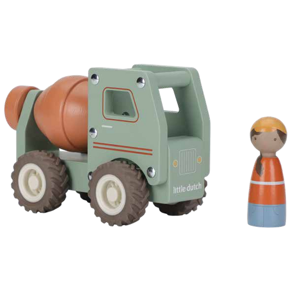 Camion toupie en bois FSC – Jouet d’éveil et construction LITTLE DUTCH