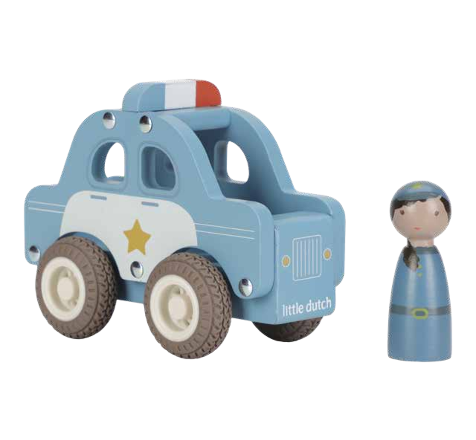 Voiture de police en bois FSC – Jouet d’éveil et jeu de rôle LITTLE DUTCH