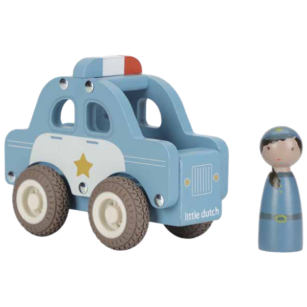Voiture de police en bois FSC – Jouet d’éveil et jeu de rôle LITTLE DUTCH