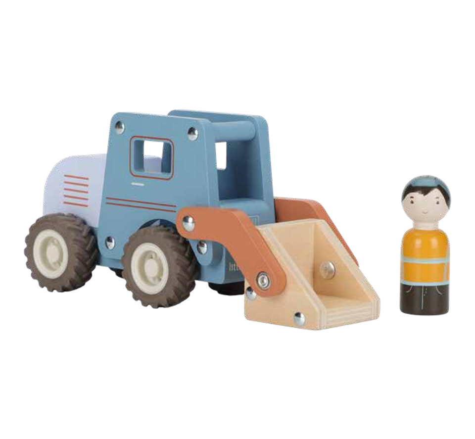 Pelleteuse en bois FSC avec pelle fonctionnelle et figurine LITTLE DUTCH