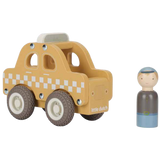 Taxi en bois FSC – Jouet d’éveil et véhicule classique LITTLE DUTCH
