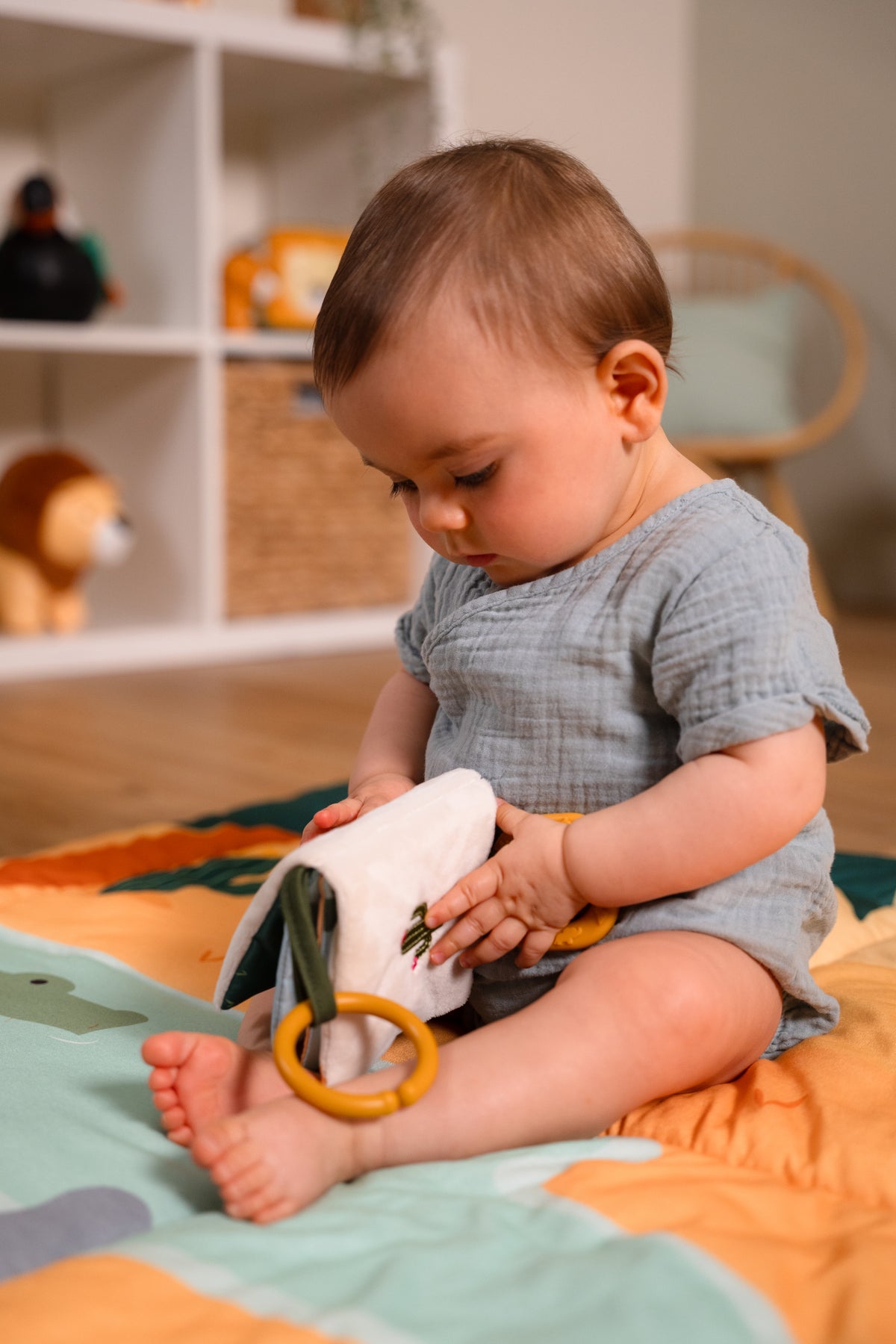 Livre Tissu Bébé – Jungle 🐒🌿