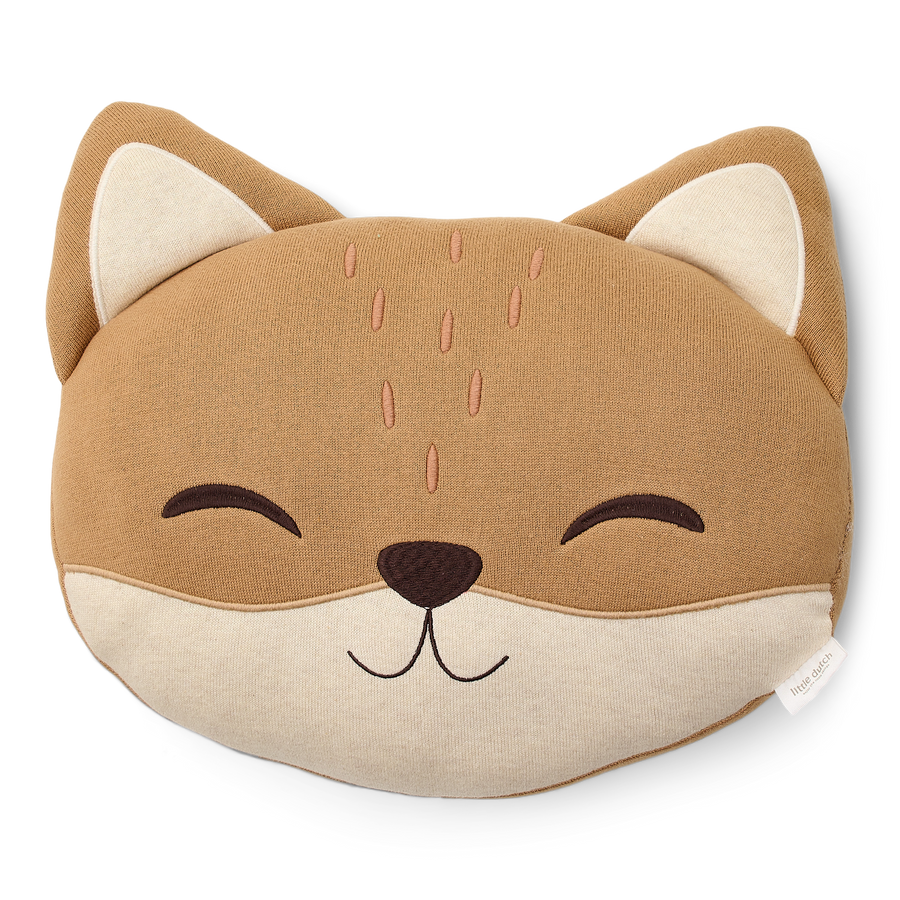 Coussin tricoté Renard – Collection Forest Friends LITTLE DUTCH