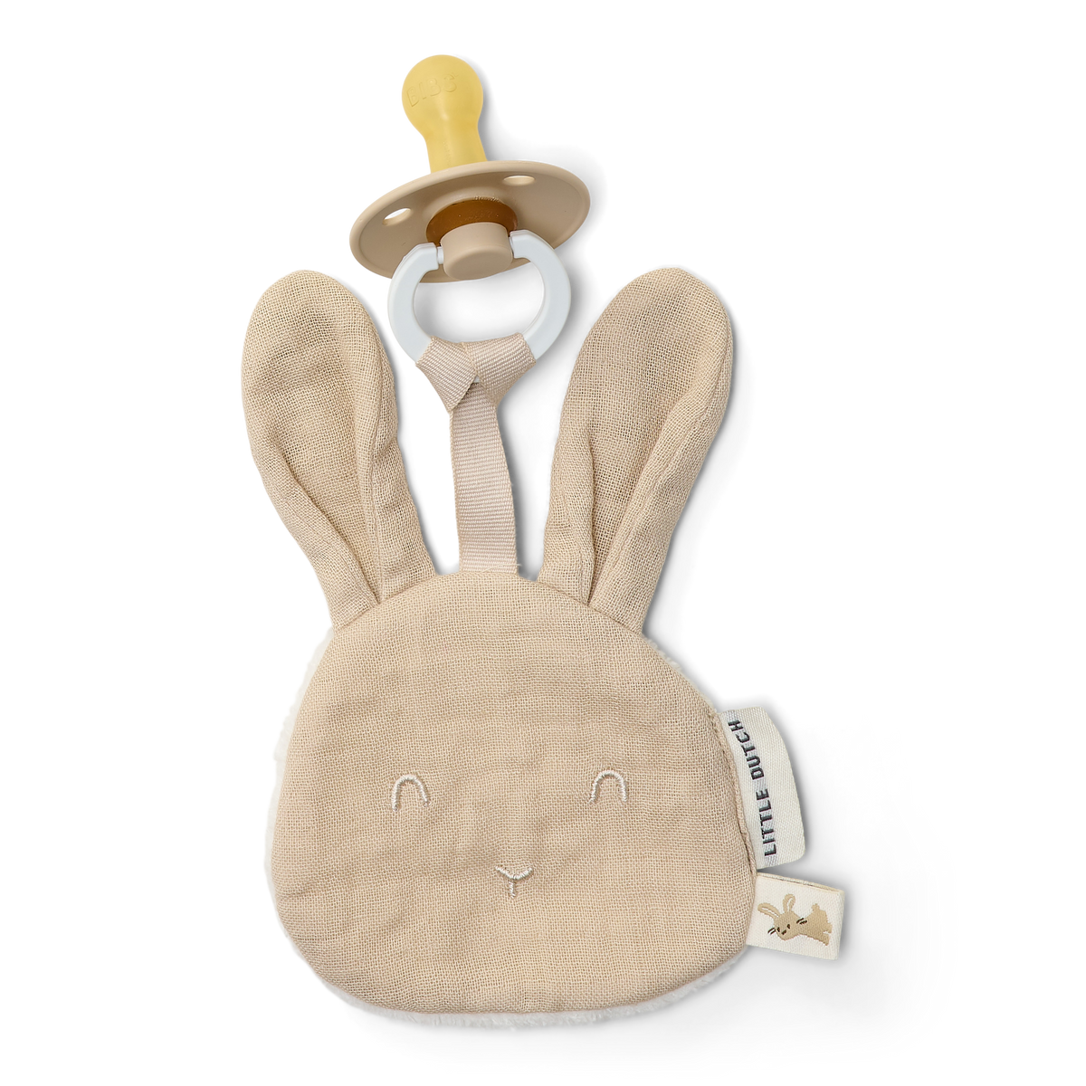 Attache-tétine en gaze de coton – Lapin LITTLE DUTCH
