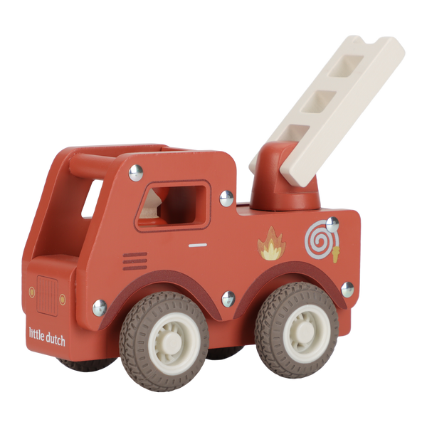 Camion de pompiers en bois FSC – Jouet d’éveil et jeu de rôle LITTLE DUTCH