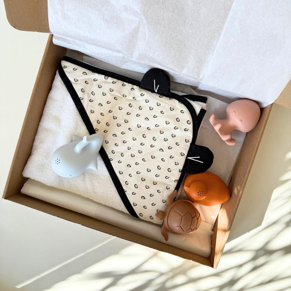 Coffret bain Ă  composer cape de bain et jeu de bain Petit coeur salĂ©