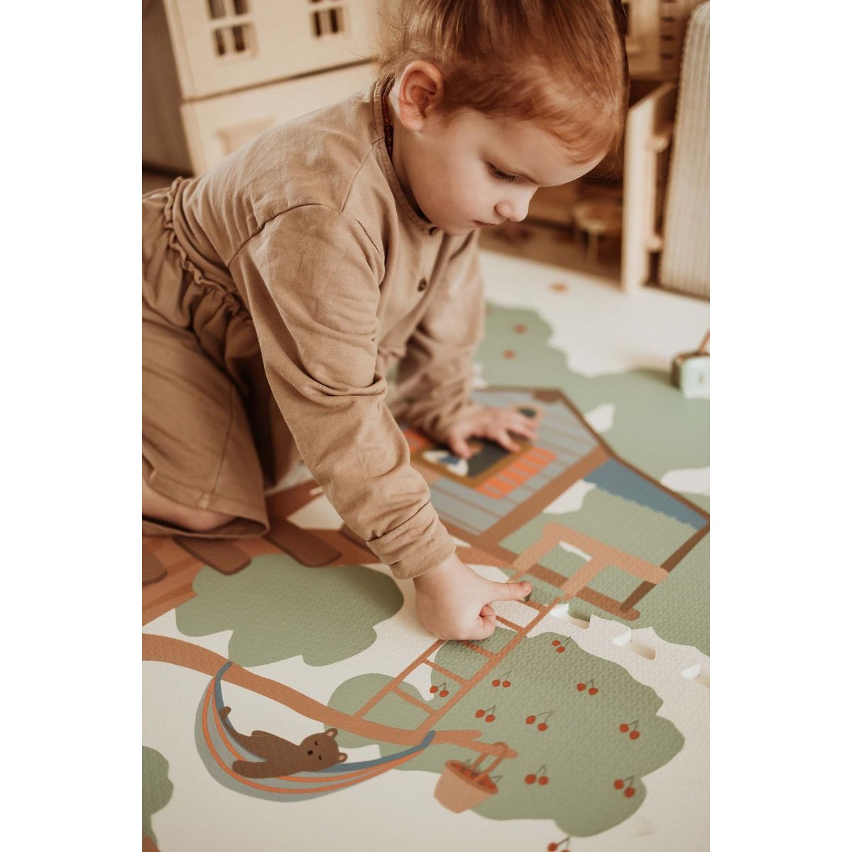 Tapis de jeu réversible 2 en 1 EEVAA Treehouse (120 x 180 cm)