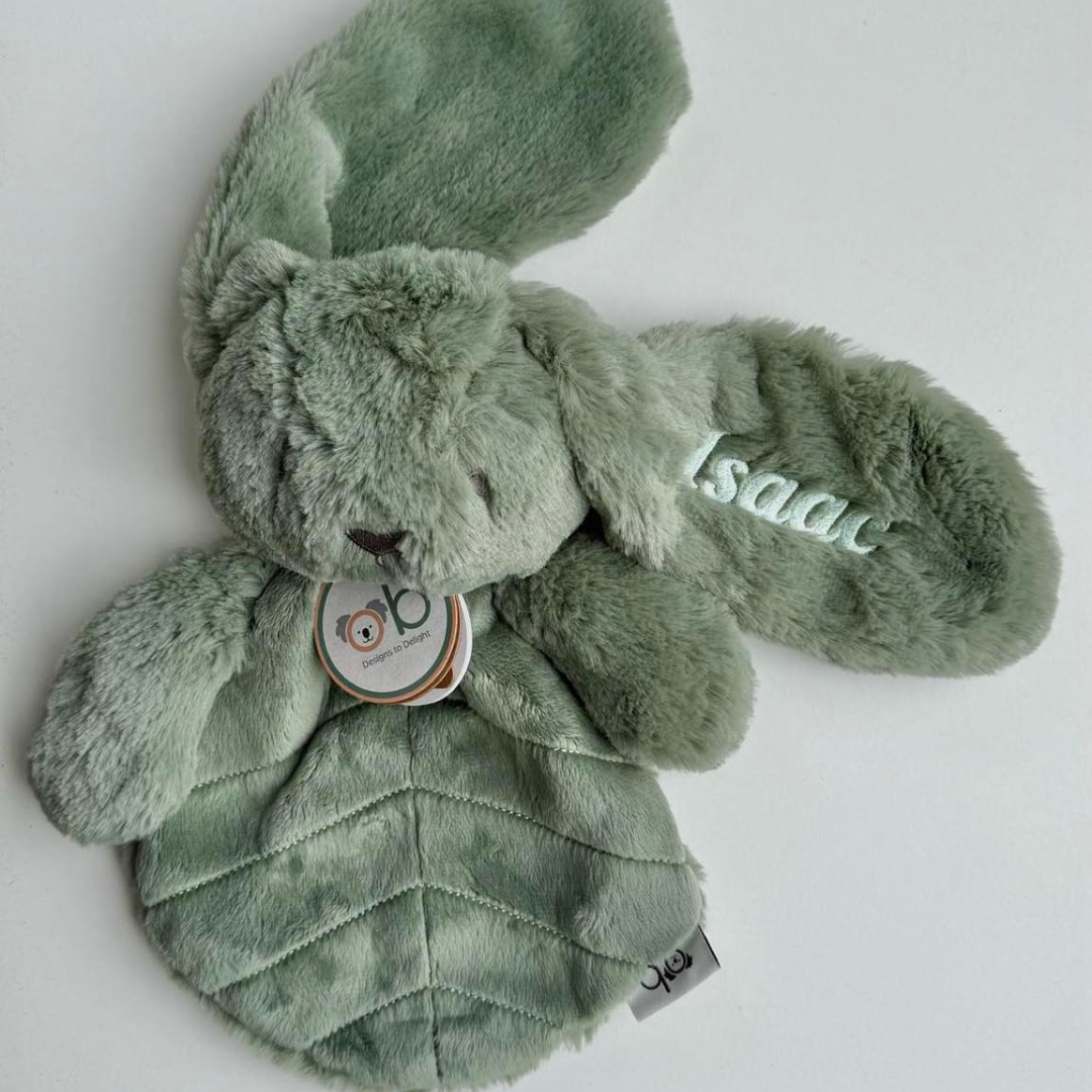 Doudou plat lapin 30 cm –Sauge OB DESIGN