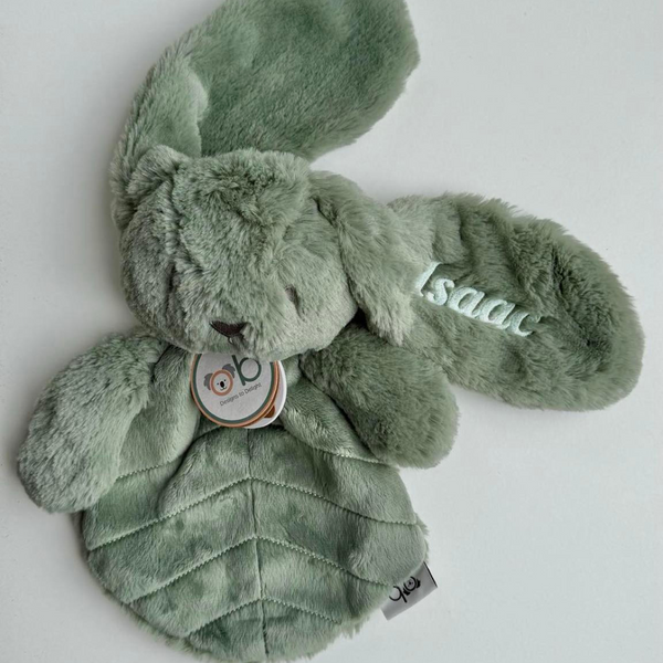 Doudou plat lapin 30 cm –Sauge OB DESIGN
