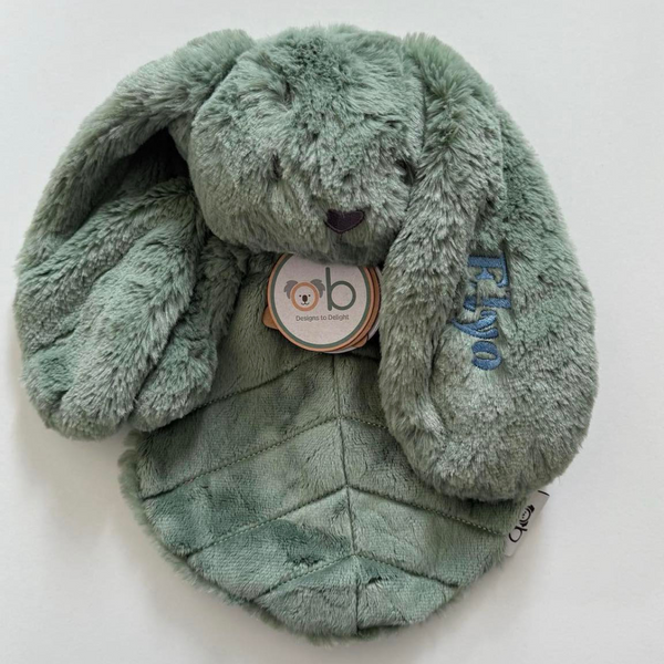 Doudou plat lapin 30 cm –Sauge OB DESIGN