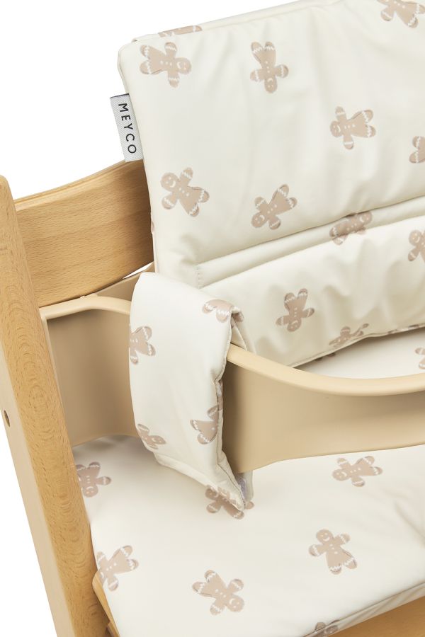 Coussin chaise haute Pain d'épices - sable doux - Petit coeur salé