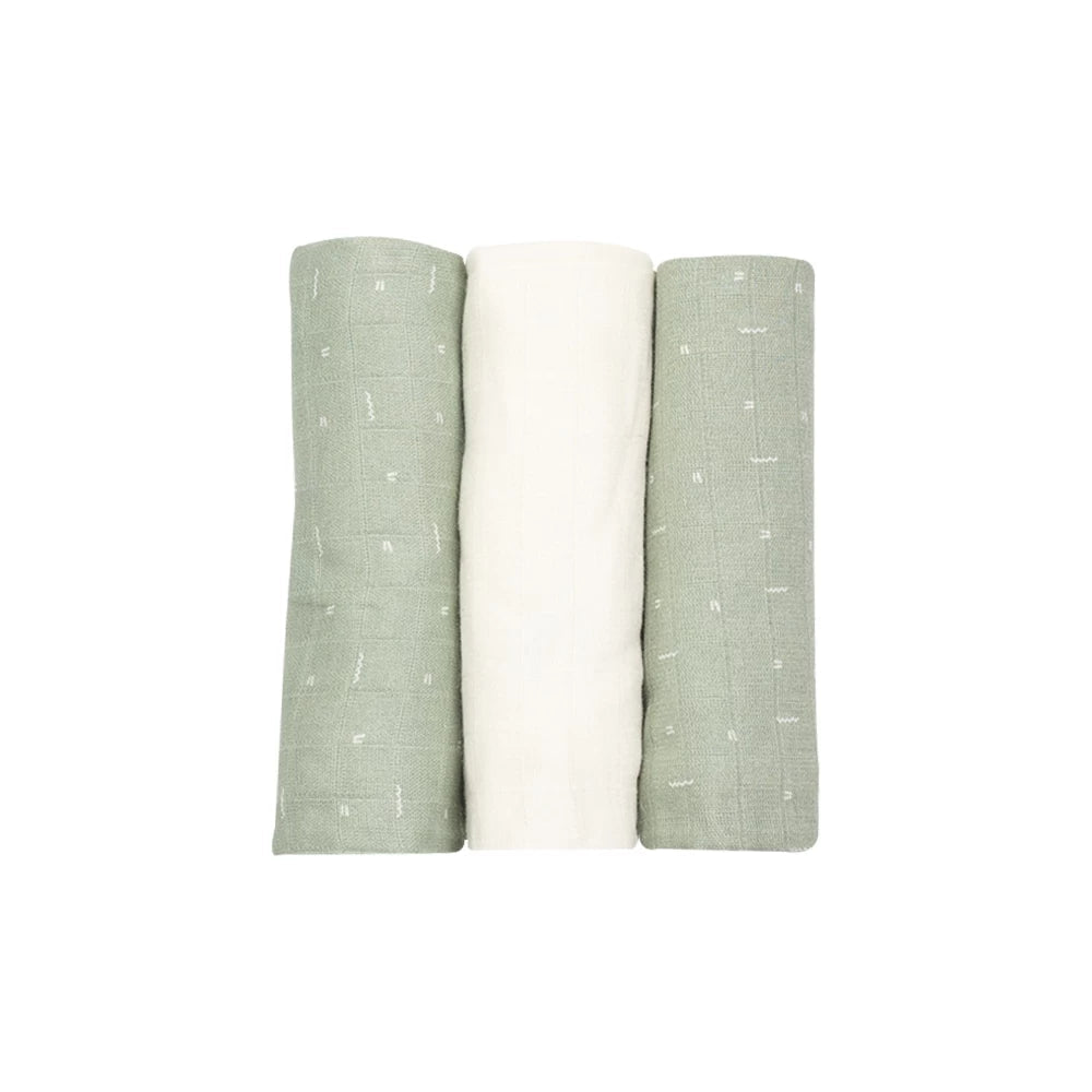Lot de 3 langes motifs graphiques - 70x70cm TROIS KILOS SEPT