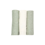 Lot de 3 langes motifs graphiques - 70x70cm TROIS KILOS SEPT