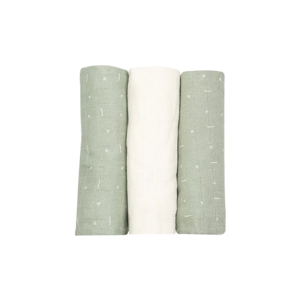 Lot de 3 langes motifs graphiques - 70x70cm TROIS KILOS SEPT