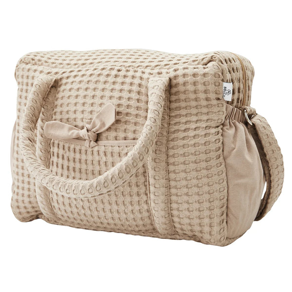 Sac à langer en coton gaufré – Coloris Latté