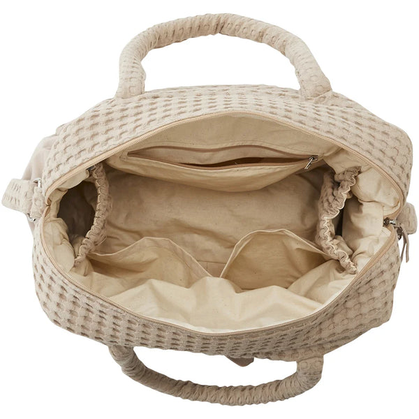 Sac à langer en coton gaufré – Coloris Latté