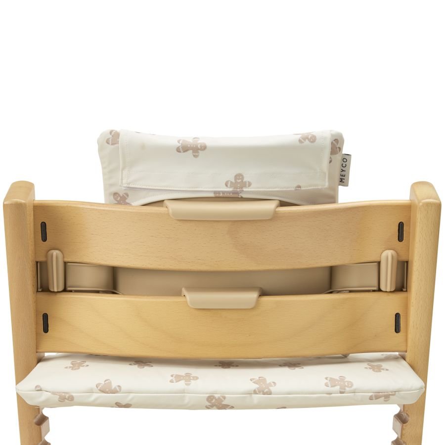 Coussin chaise haute Pain d'épices - sable doux - Petit coeur salé