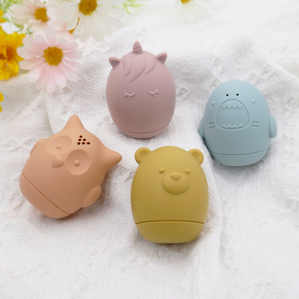 Lot de 4 jouets de bain en silicone – Licorne, Ours, Hibou et Requin GMLB