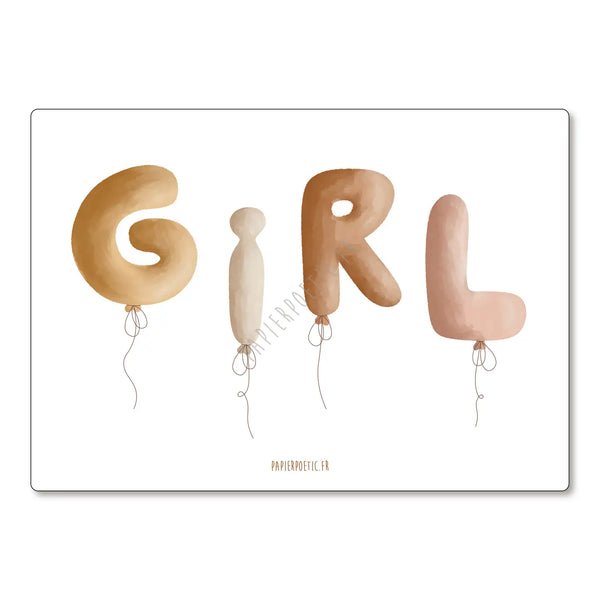 Carte "Ballons Girl"