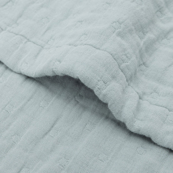 Couverture Berceau Gaze De Coton 75x100cm Jacquard - Sea Green - GOTS
