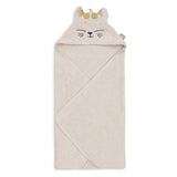 Cape de bain bébé éponge 75x75cm – Charlie avec capuche et petites oreilles JOLLEIN
