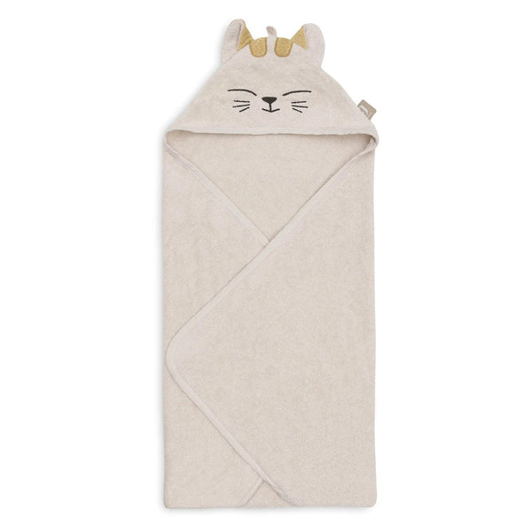 Cape de bain bébé éponge 75x75cm – Charlie avec capuche et petites oreilles JOLLEIN