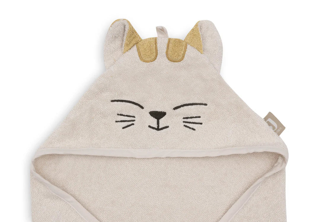 Cape de bain bébé éponge 75x75cm – Charlie avec capuche et petites oreilles JOLLEIN